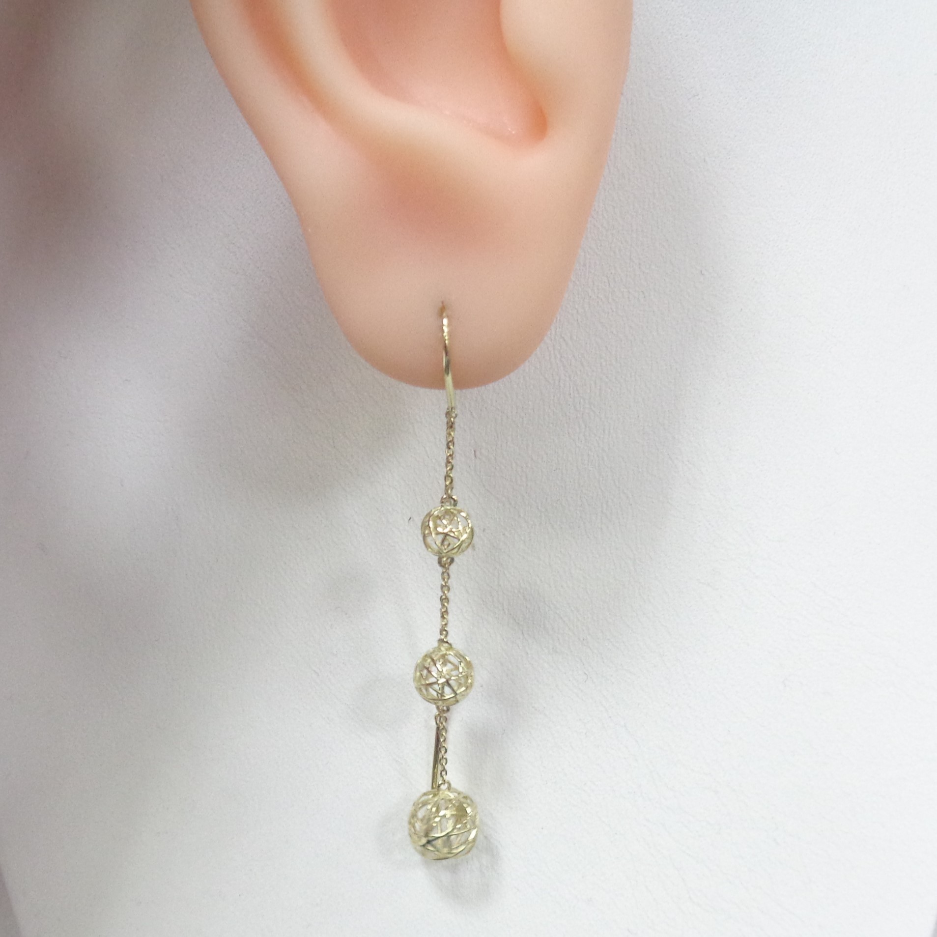 Серьги-протяжки из желтого золота